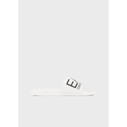 EA7 Ciabatte slider con maxi-logo XCP001 Bianco