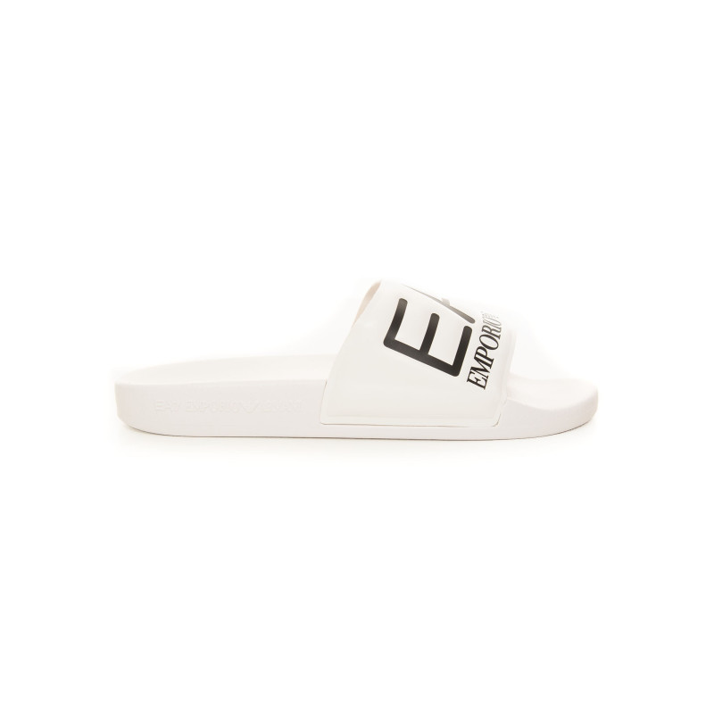 EA7 Ciabatte slider con maxi-logo XCP001 Bianco