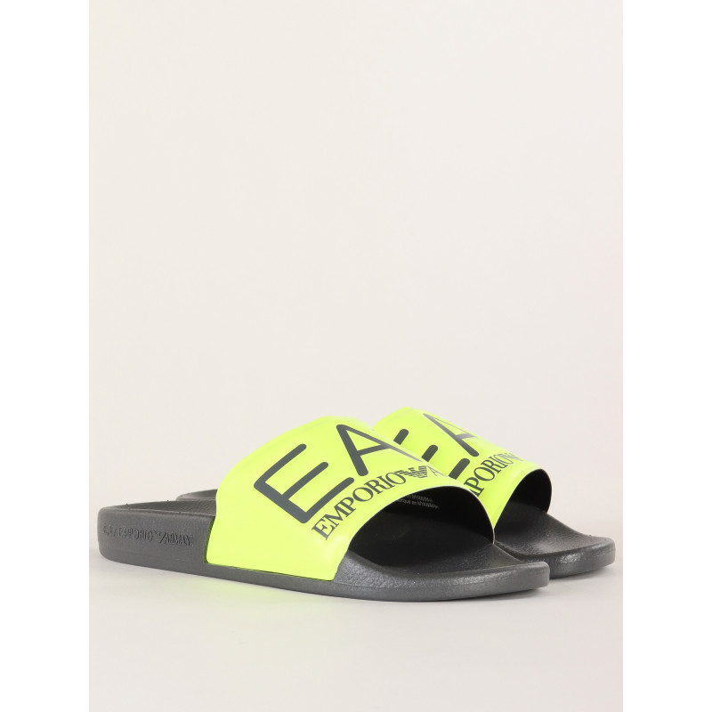 EA7 Ciabatte slider con maxi-logo XCP001 Fluo