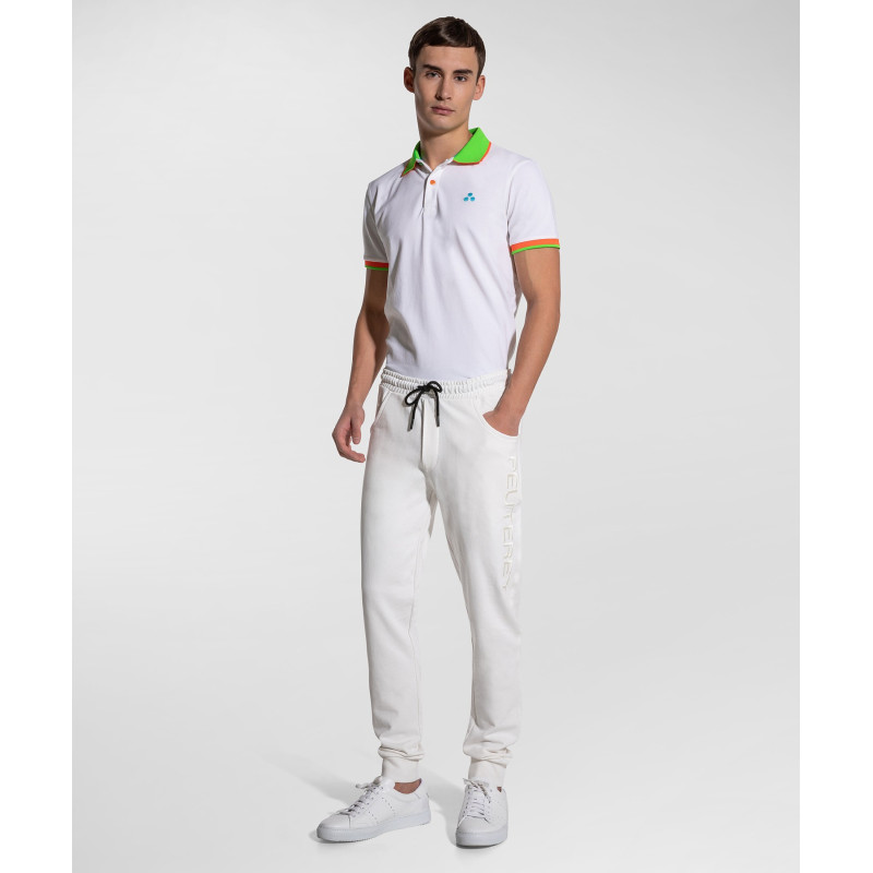 PEUTEREY SWEATPANTS DISCUS MAN WHITE