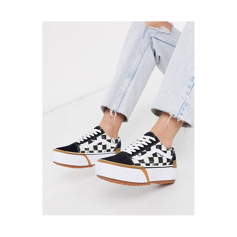 Vans  Checkerboard Sk8-Hi Stacked - Multi/True White