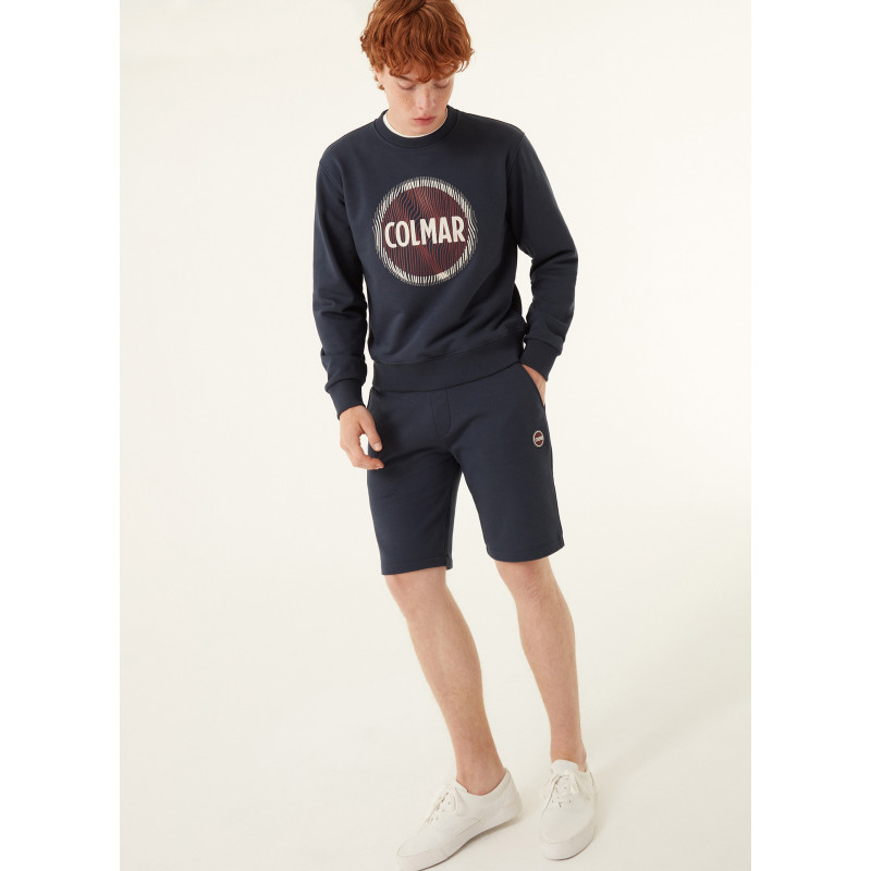 BERMUDA COLMAR UOMO IN FELPA CON TASCHINO 8244R BIANCO