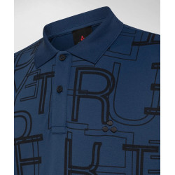 PEUTEREY POLO CON STAMPA CAPPERO PRINT BLU/NERO